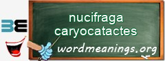 WordMeaning blackboard for nucifraga caryocatactes